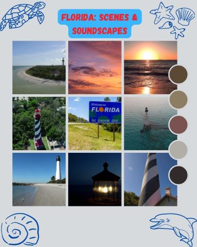 Florida lighthouse and coastal dusk mood board — paddleboarding and open water inspiring Soledad Music Official